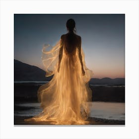 Woman In Flames Canvas Print