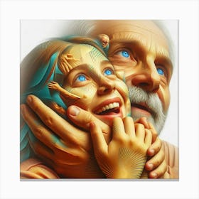 Father And His Daughter Canvas Print