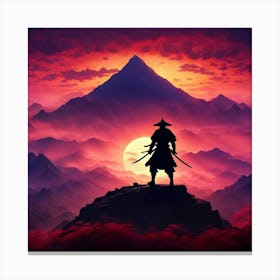 Silhouette Of A Samurai Canvas Print