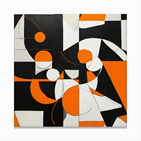 Abstract Orange And Black Painting Canvas Print