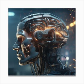 Cyborg Head 15 Canvas Print