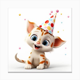 Birthday Kitty Canvas Print