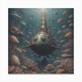 Submarine In The Ocean Canvas Print