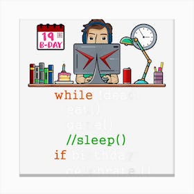 Mens 19th Birthday I Video Gamers & Coder I Eat Game Sleep Canvas Print