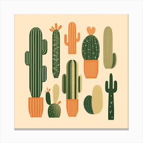 Rizwanakhan Simple Abstract Cactus Non Uniform Shapes Petrol 70 Canvas Print