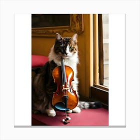 Cat Playing Violin Canvas Print