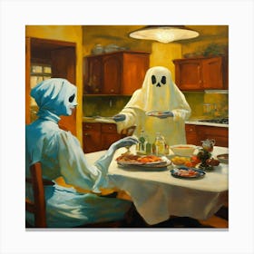 Ghosts In The Kitchen Canvas Print