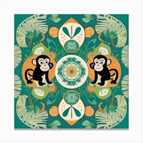 Monkeys In The Jungle 1 Canvas Print