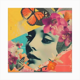 Butterfly And Flowers 1 Canvas Print