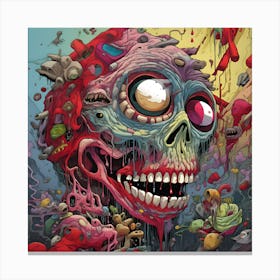 Zombie Skull Canvas Print