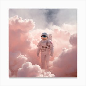 Pink Astronaut In Space Canvas Print