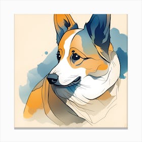 Corgi Portrait 4 Canvas Print