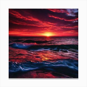 Sunset Over The Ocean 178 Canvas Print