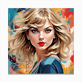 Taylor Swift Digital Painting Canvas Print