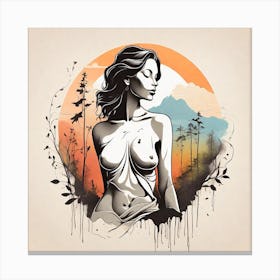 Woman In The Forest Canvas Print