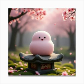 Flux Dev A Large Fluffy Marshmallow Sits On A Traditional Japa 0 Canvas Print