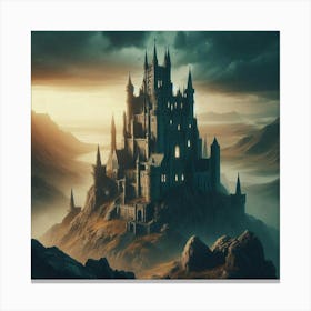 Castle On A Mountain Canvas Print