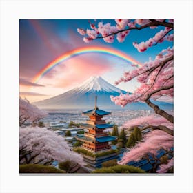 Rainbow Over Mount Fuji Canvas Print