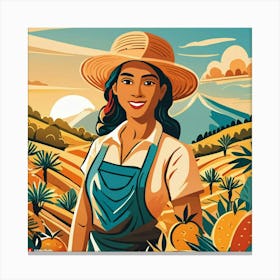 Farmer In The Field Canvas Print