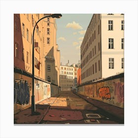 Berlin Wall Graffiti Alley Canvas Print