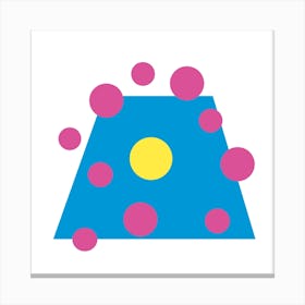 Blue, Pink and Yellow Geometric Canvas Print