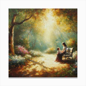 Mother And Child In The Park 3 Canvas Print