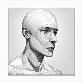 3d Human Head Canvas Print