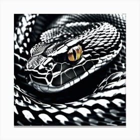 Black And White Snake 2 Canvas Print