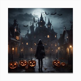 Halloween Night Stock Videos & Royalty-Free Footage 1 Canvas Print