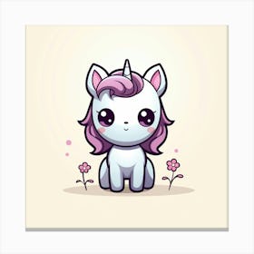 Kawaii Unicorn 2 Canvas Print