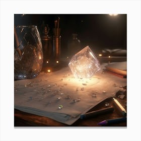 Light Shining On A Table Canvas Print