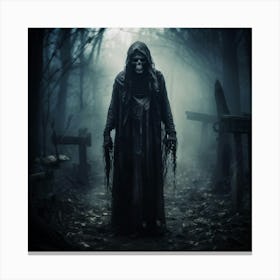 Ancient Health Frightened Daemon Human Rip Costume Scarey Afraid Invisible Evil Spook Ma (25) Canvas Print