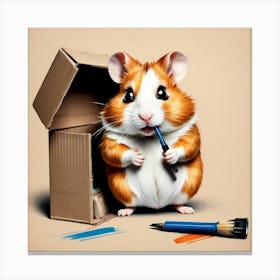 Hamster Painting 15 Canvas Print