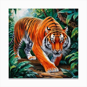 Tiger In The Jungle 1 Canvas Print