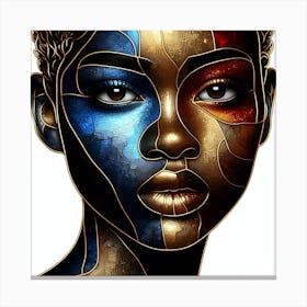 Abstract Portrait Of A Girl 1 Canvas Print