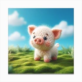 Amigurumi, wild pig Canvas Print