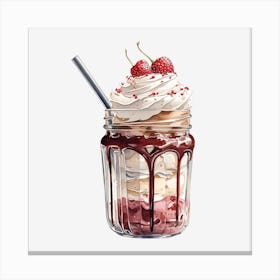 Ice Cream In A Mason Jar Canvas Print