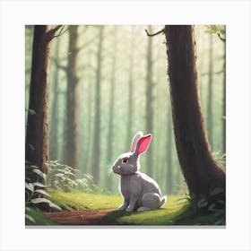 Bunny In Forest (7) Canvas Print