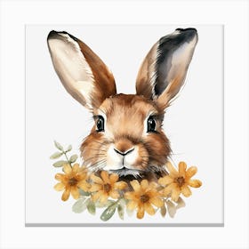 Rabbit With Flowers Canvas Print