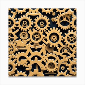 Golden Gears Background Canvas Print