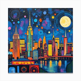 City At Night 1 Canvas Print