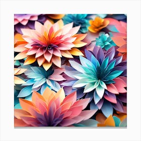 Paper Flowers Background Canvas Print