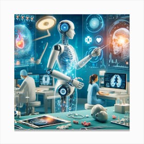 Medical Robot In The Lab Canvas Print
