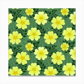 Bloom Flowering Yellow Blade Green Canvas Print