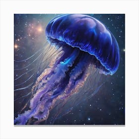 Purple Jellyfish in Space Canvas Print