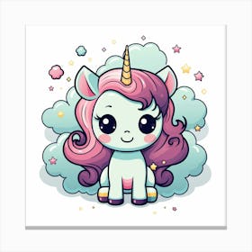 Cute Unicorn 687 Canvas Print