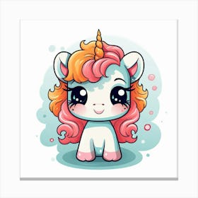 Unicorn With Rainbow Mane 23 Canvas Print