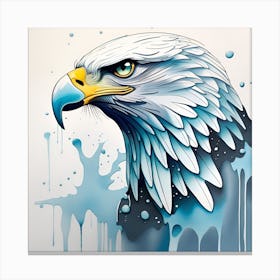 Hawk Watercolor Dripping Canvas Print