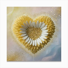 Abstract Heart Shaped Flower Canvas Print
