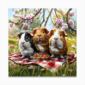 Guinea Pigs Picnic Canvas Print